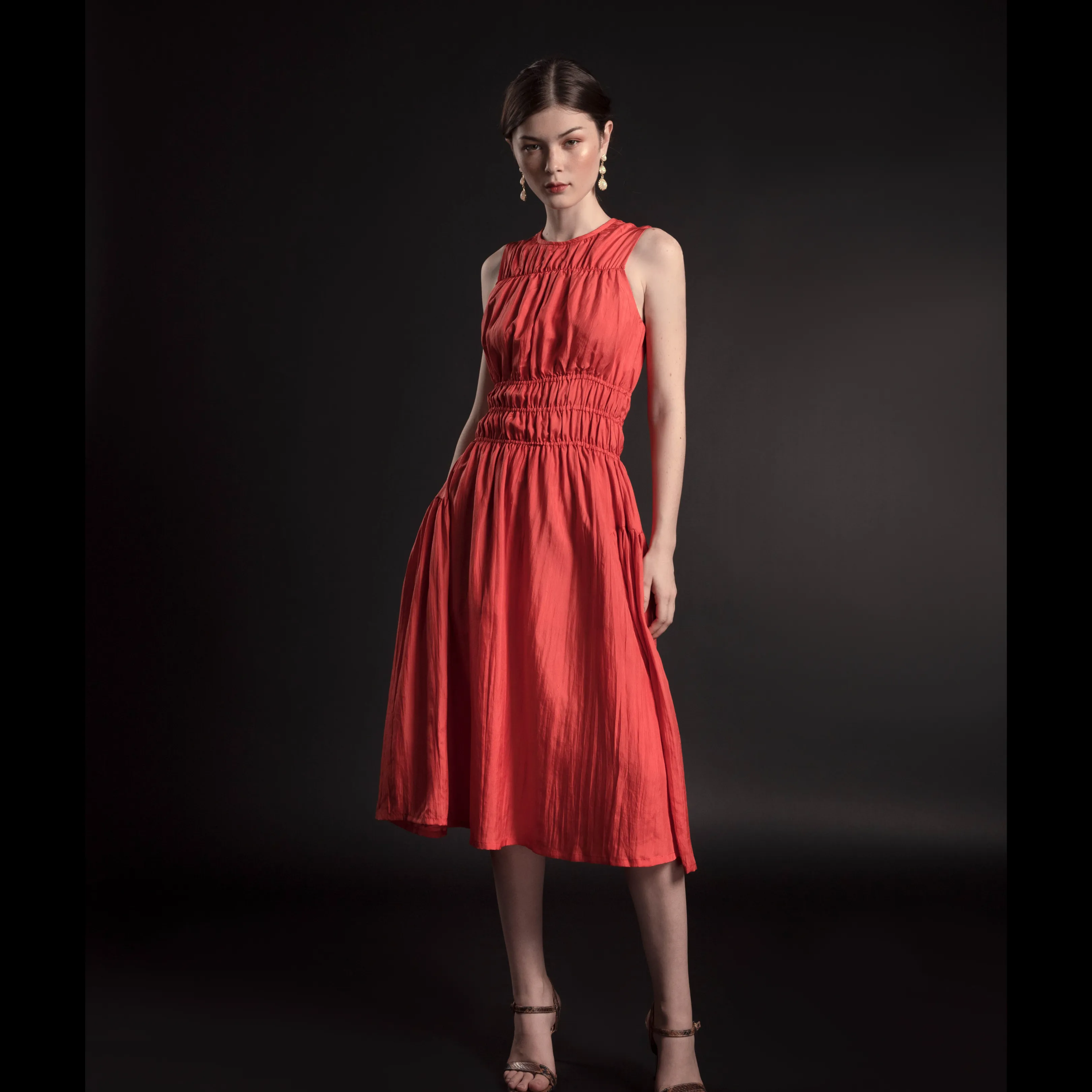 Relaxed Silk Midi Dress - Silk Short Dress