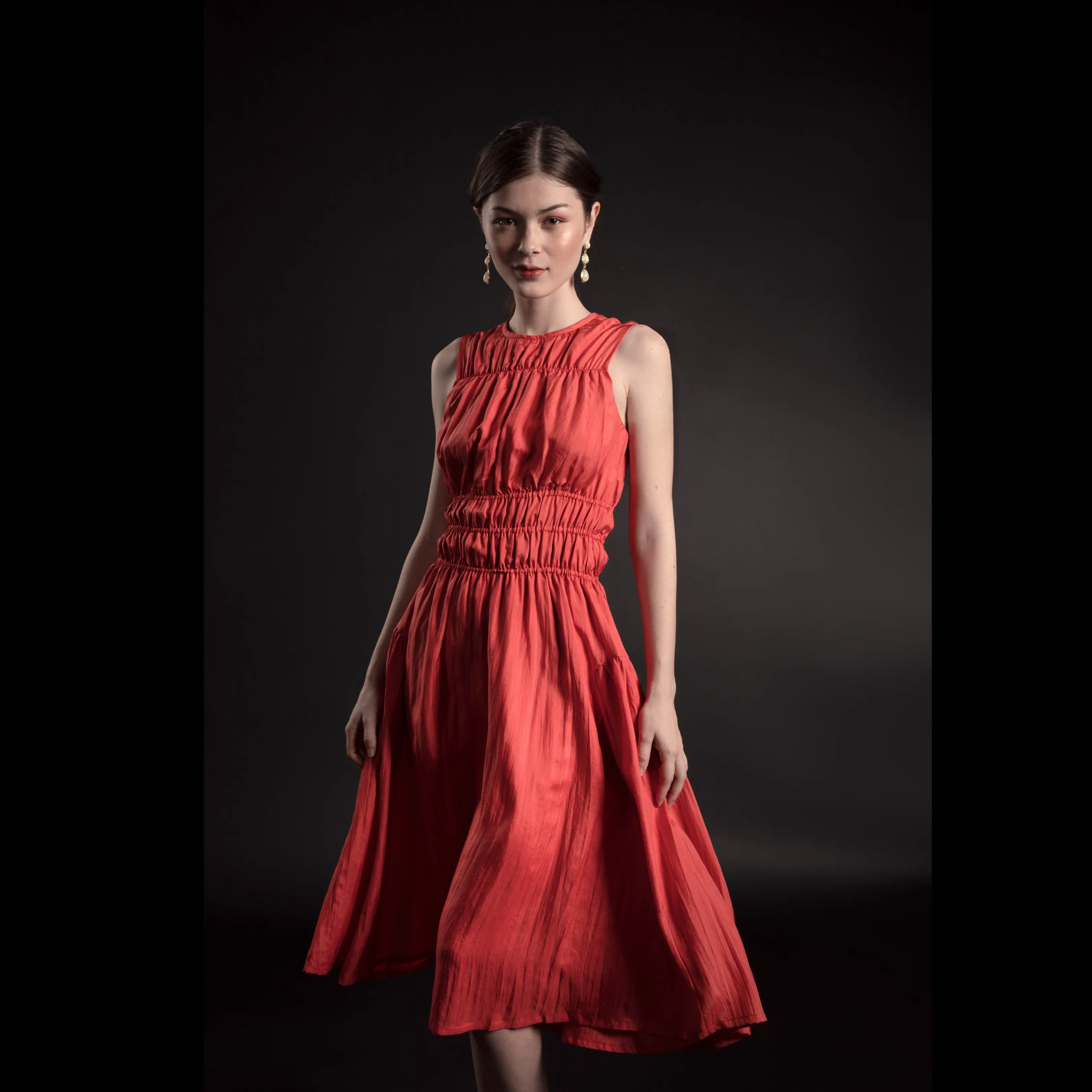 Relaxed Silk Midi Dress - Silk Short Dress