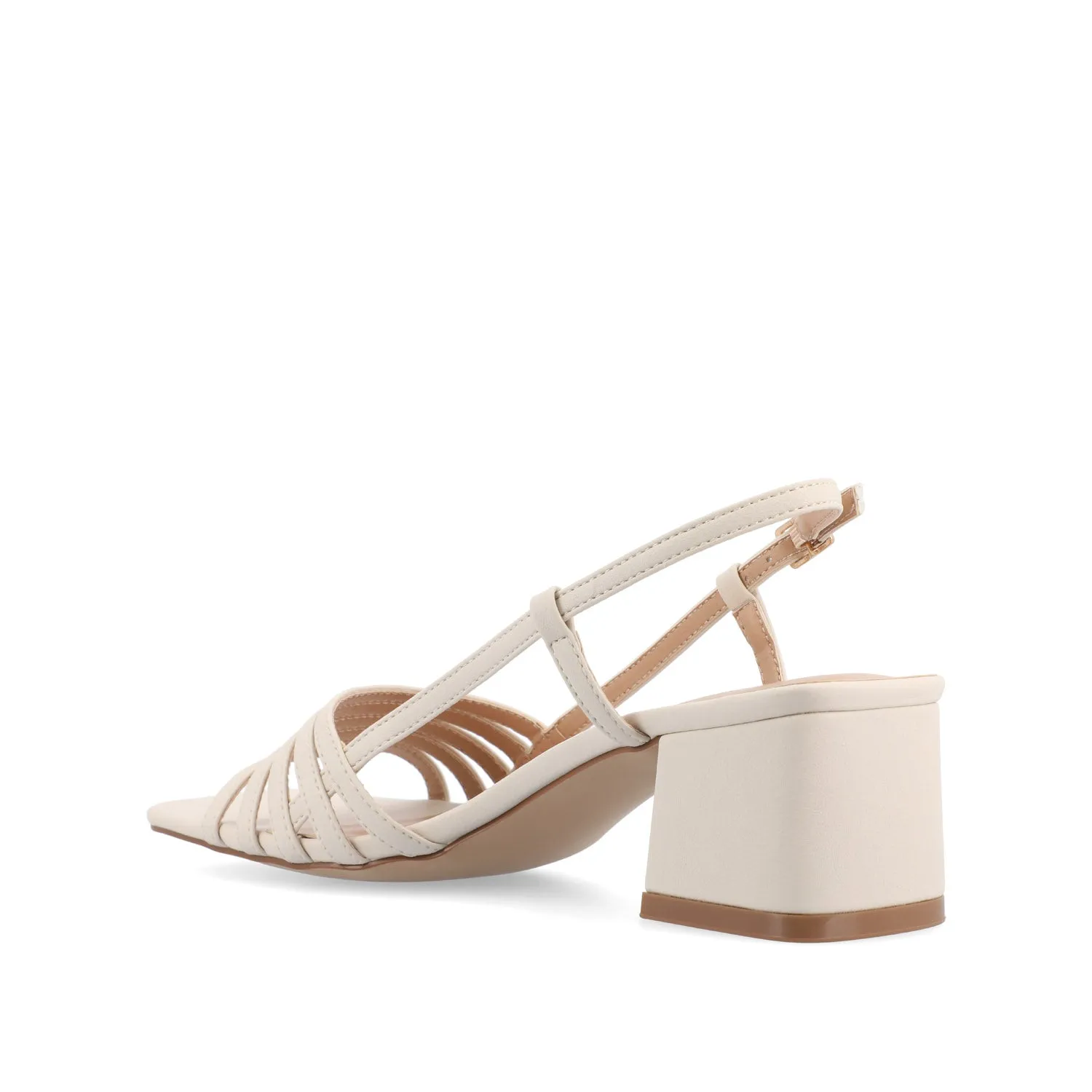 SHAYANA STRAPPY HEELS IN FAUX LEATHER