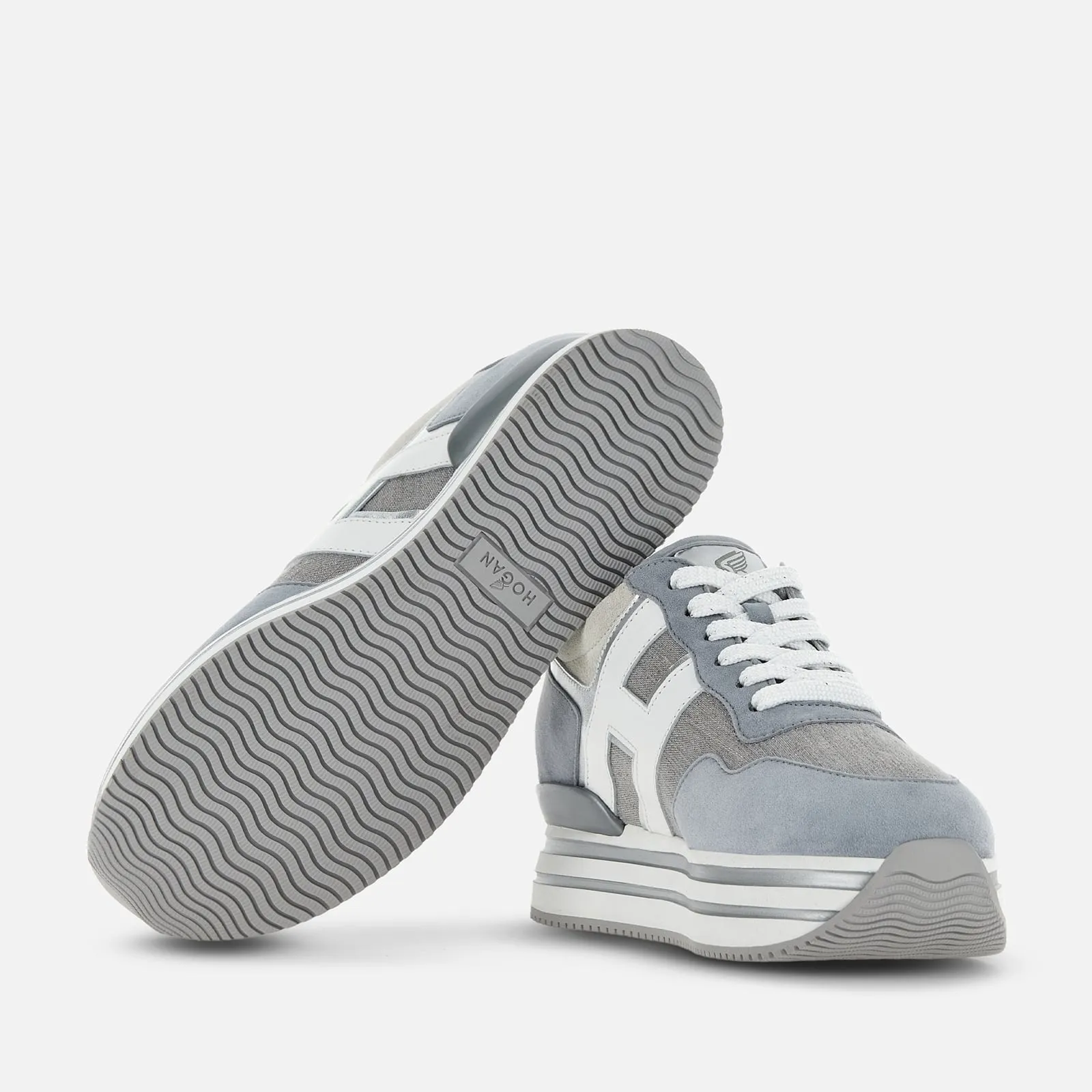 Sneakers Hogan Midi H222 Bleu Ciel
