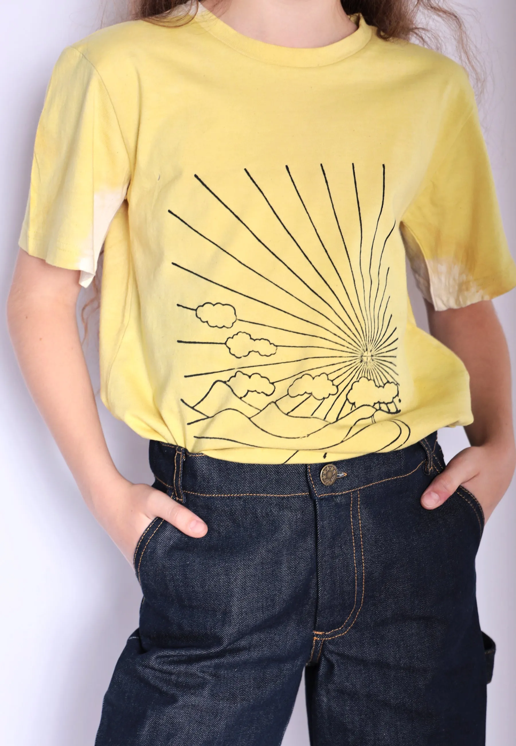 T-shirt voor meisjes en jongens met natuurlijke kurkuma