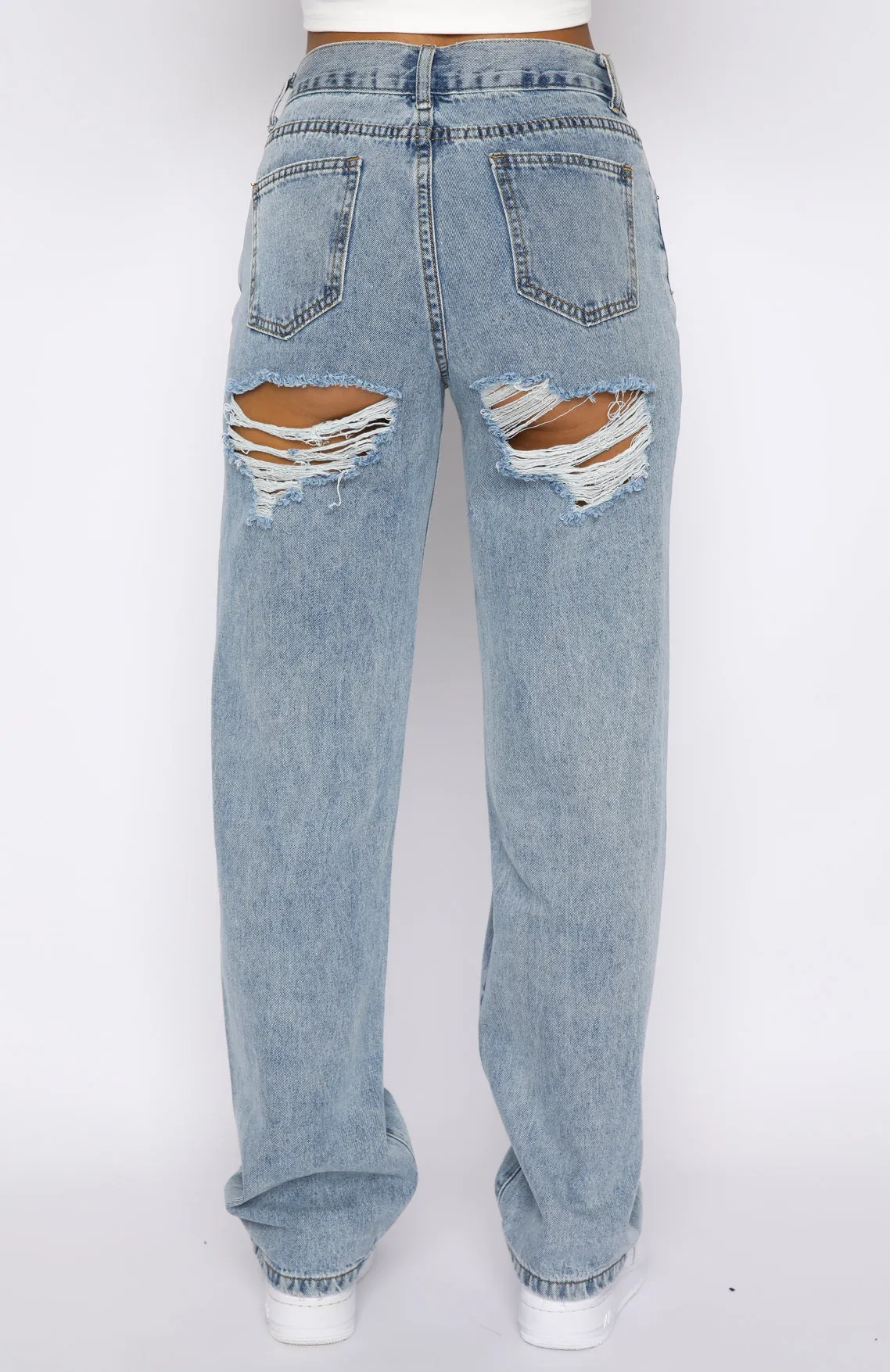 Taking A Trip Mid Rise Straight Leg Jeans Blue Wash