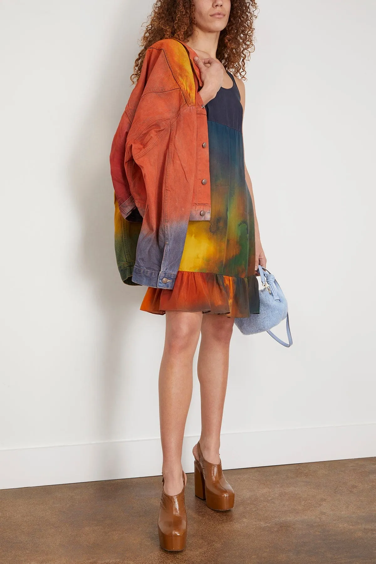 Tank Slip Dress in Tie-Dye Print