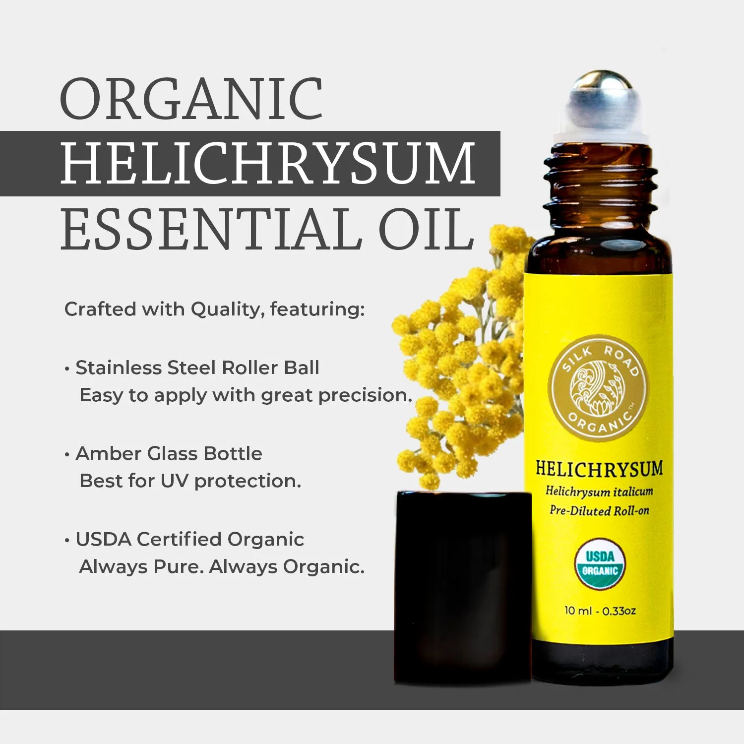 USDA Organic HELICHRYSUM Essential Oil Roll-on