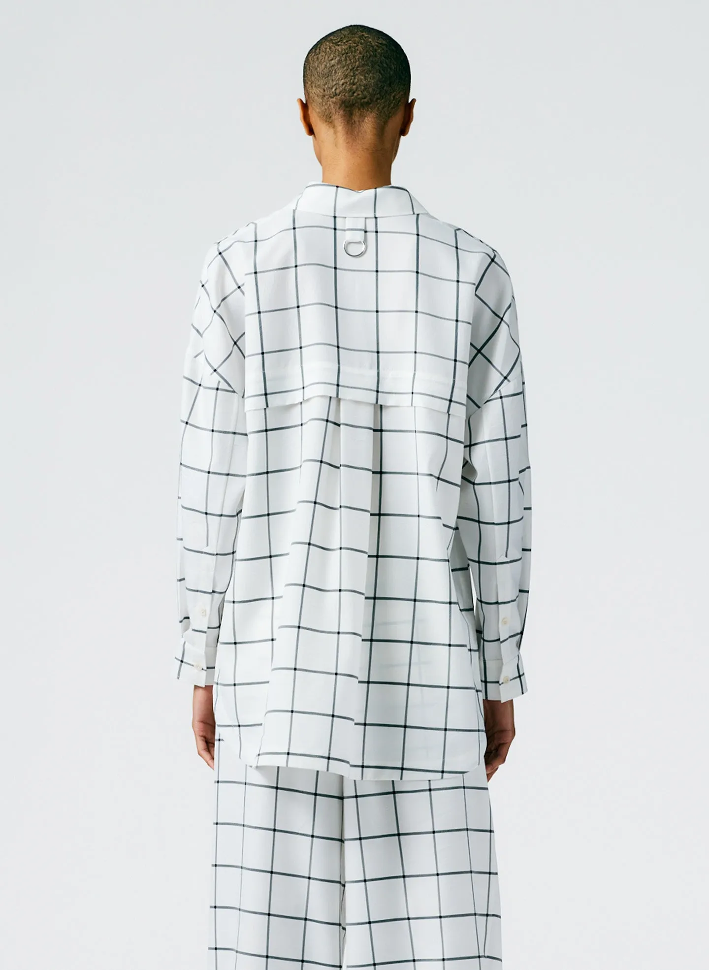 Windowpane Techy Twill Oversized Gabe Shirt