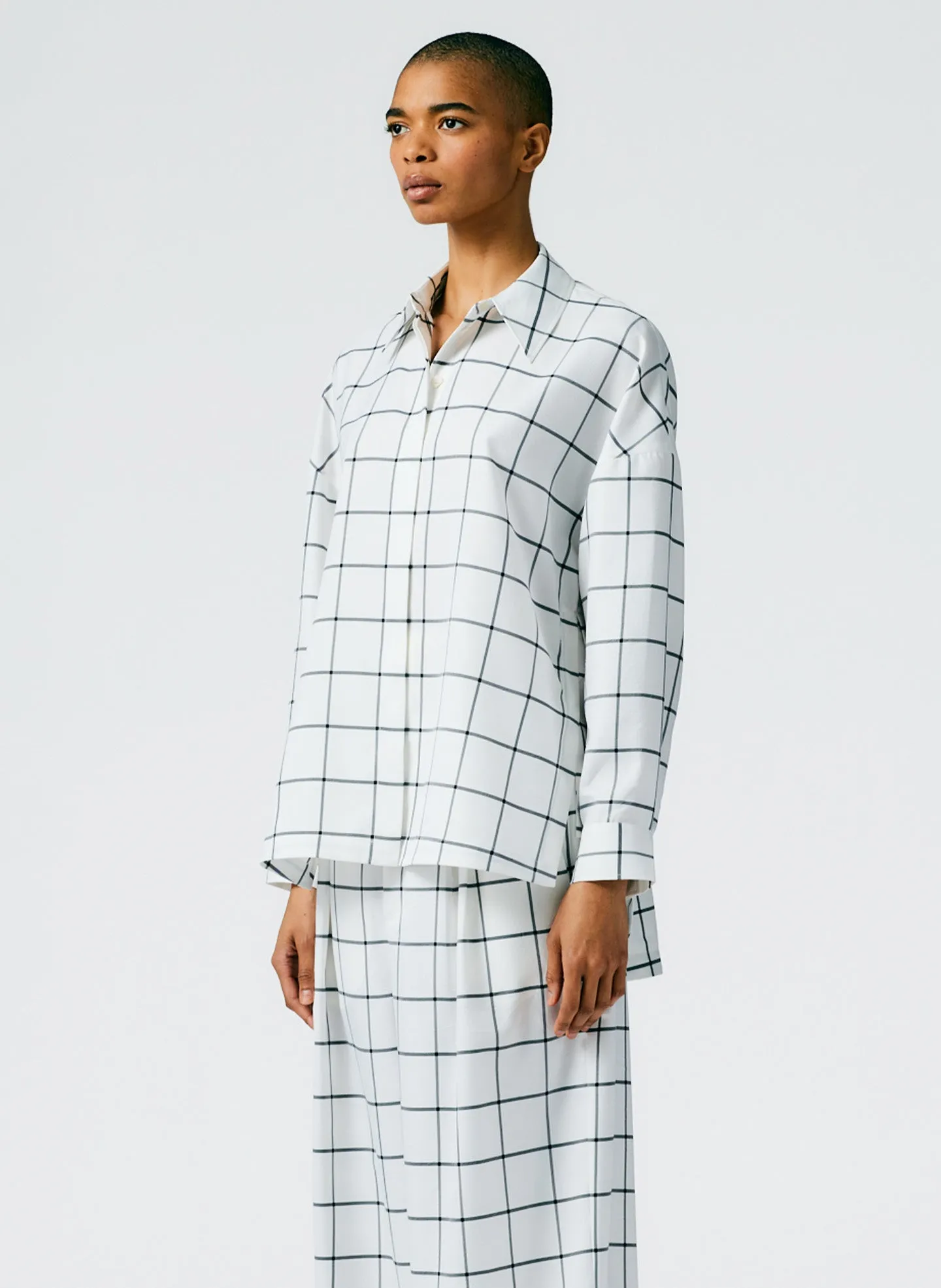 Windowpane Techy Twill Oversized Gabe Shirt