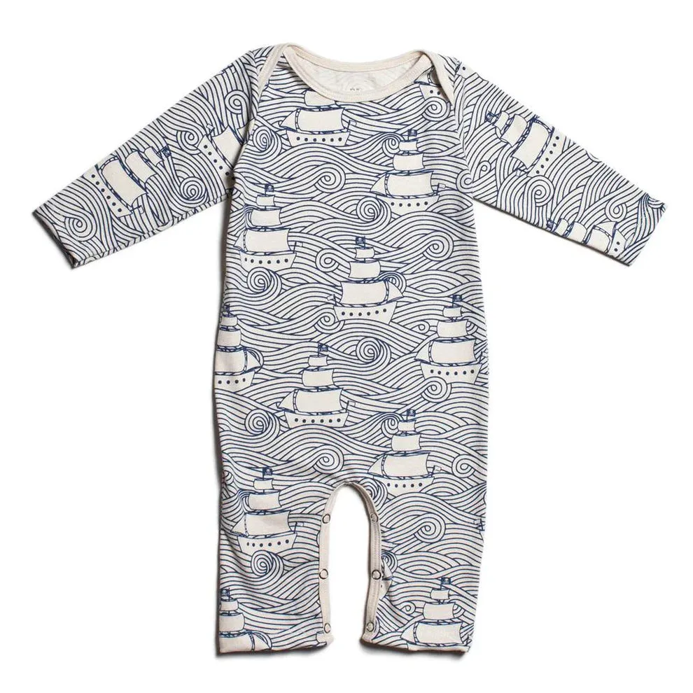 Winter Water Factory | Long Sleeve Romper in High Seas Navy