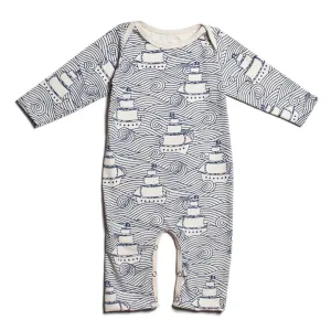 Winter Water Factory | Long Sleeve Romper in High Seas Navy