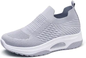 Women'S Knitted Mesh Platform Sock Sneakers,Lightweight Breathable Slip-On Round Toe Walking Nursing Shoes,with Arch Support for Plantar Fasciitis