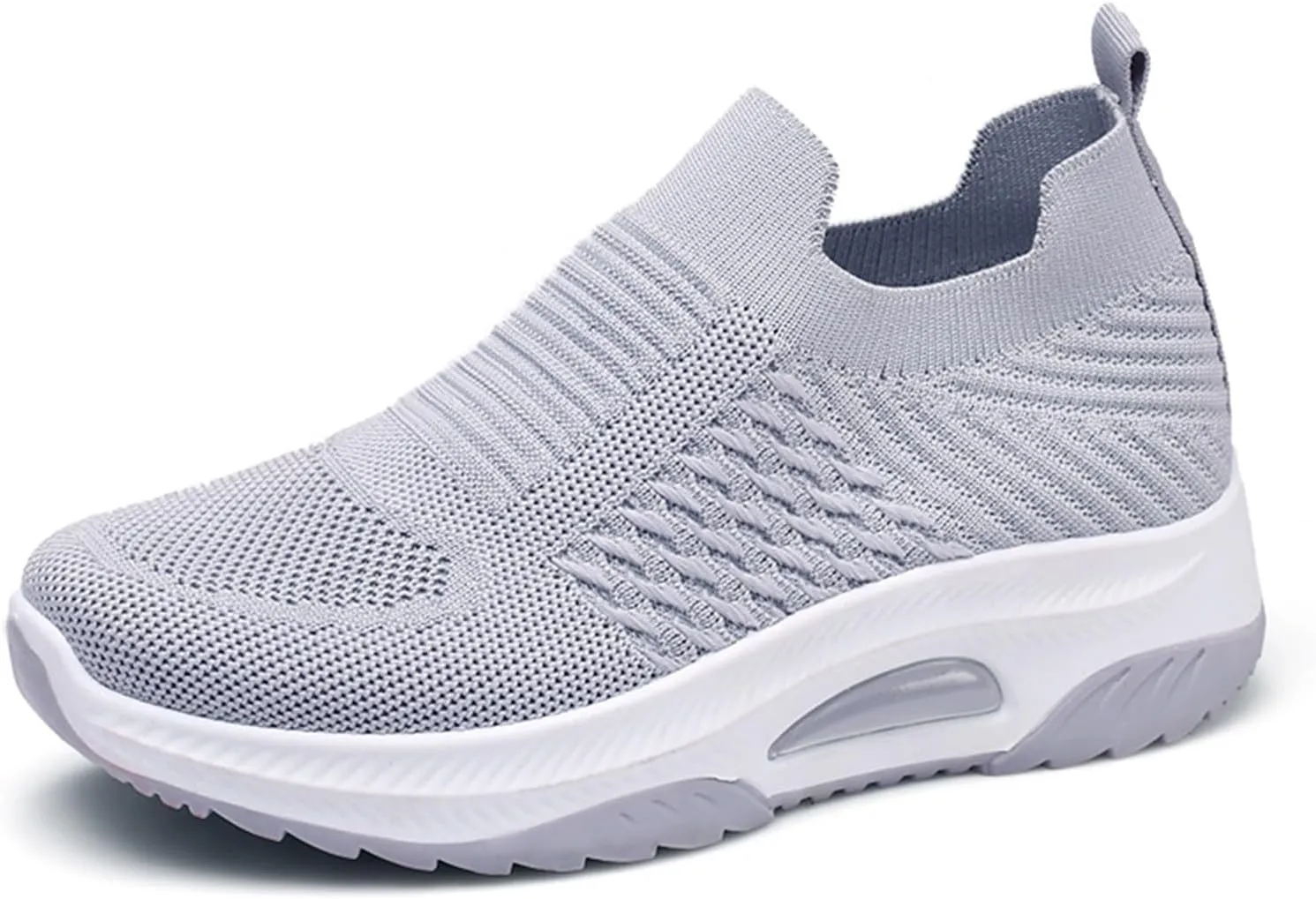 Women'S Knitted Mesh Platform Sock Sneakers,Lightweight Breathable Slip-On Round Toe Walking Nursing Shoes,with Arch Support for Plantar Fasciitis