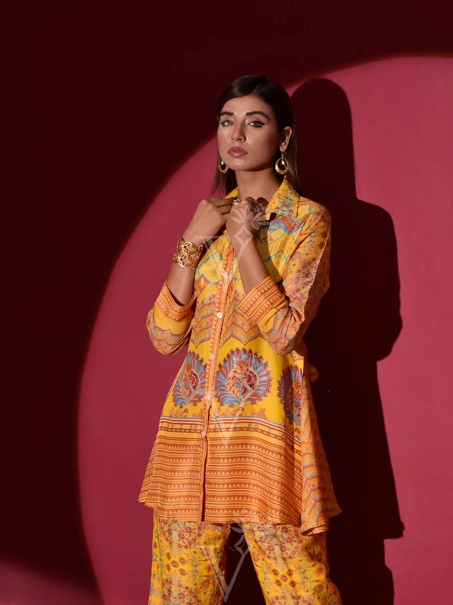 Yellow Vasansi Silk Printed Co Ord Set