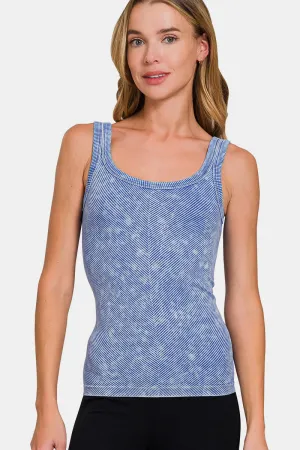 Zenana Ribbed Scoop Neck Tank for Everyday Comfort